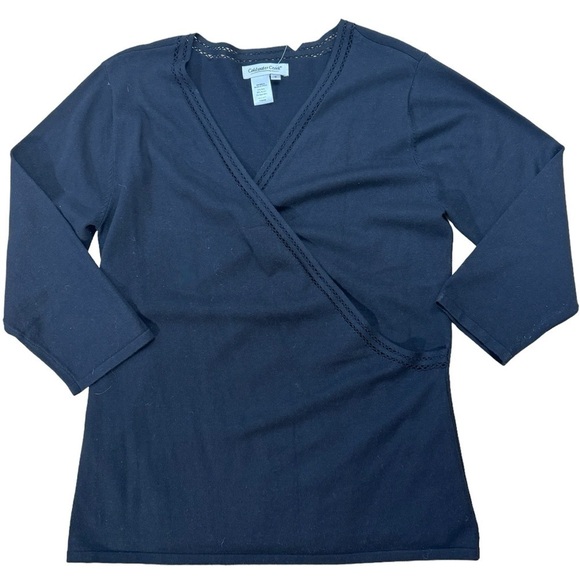 NWT Coldwater Creek Silk Blend 3/4 Sleeve Sweater Size Small - Picture 1 of 8